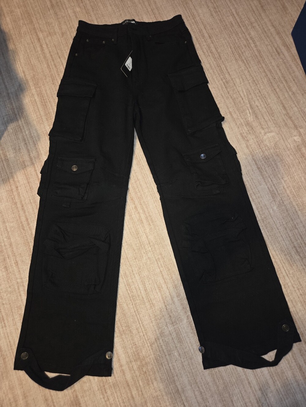 Bnwt Fashion Nova Black Courtney Cargo Jeans